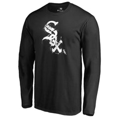 Chicago White Sox Splatter Logo Long Sleeve T-Shirt - Black - MLB Discount