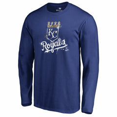 Kansas City Royals Splatter Logo Long Sleeve T-Shirt - Royal - MLB Sale