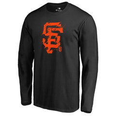 San Francisco Giants Splatter Logo Long Sleeve T-Shirt - Black - MLB Lifestyle