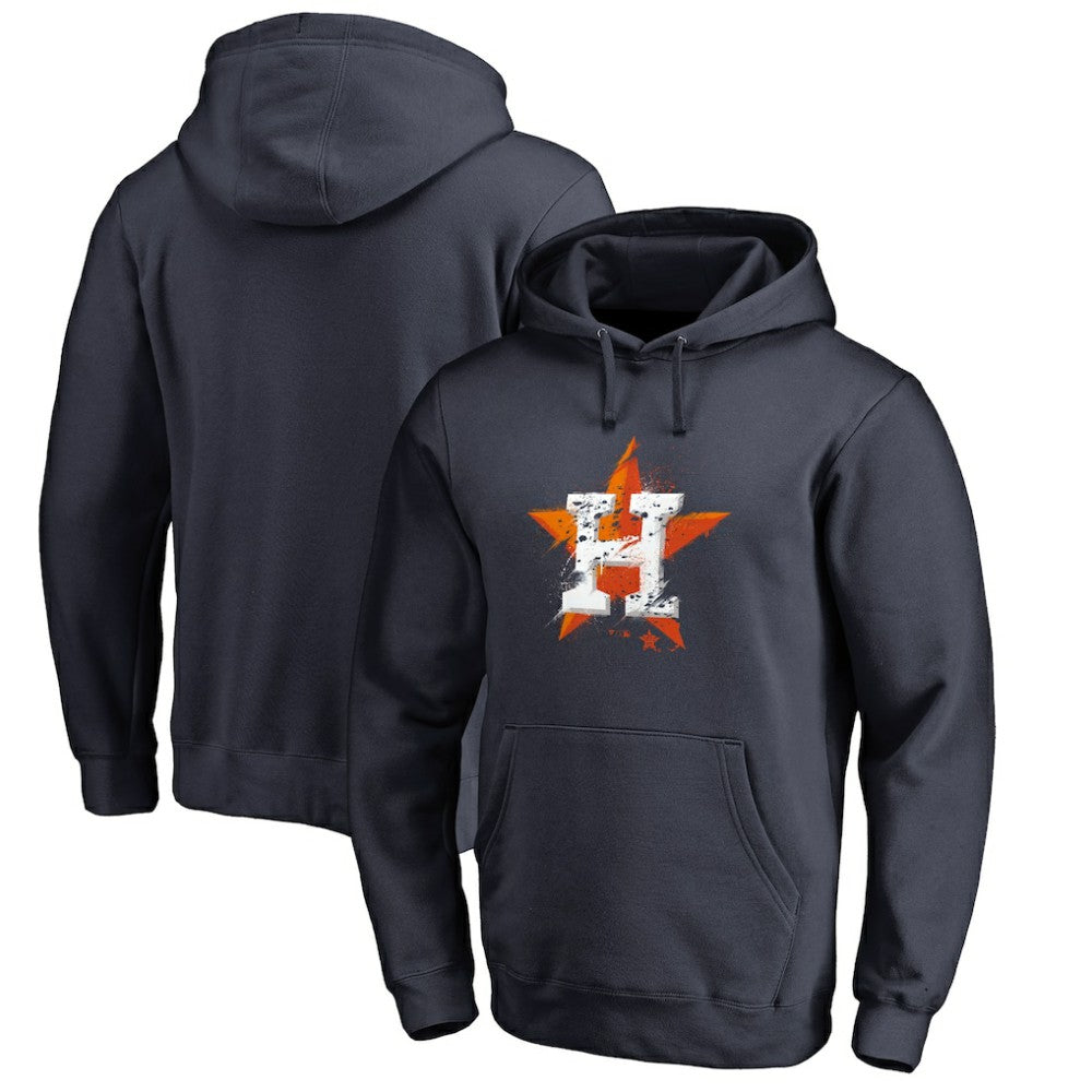 Houston Astros Splatter Logo Pullover Hoodie - Navy - MLB Discount