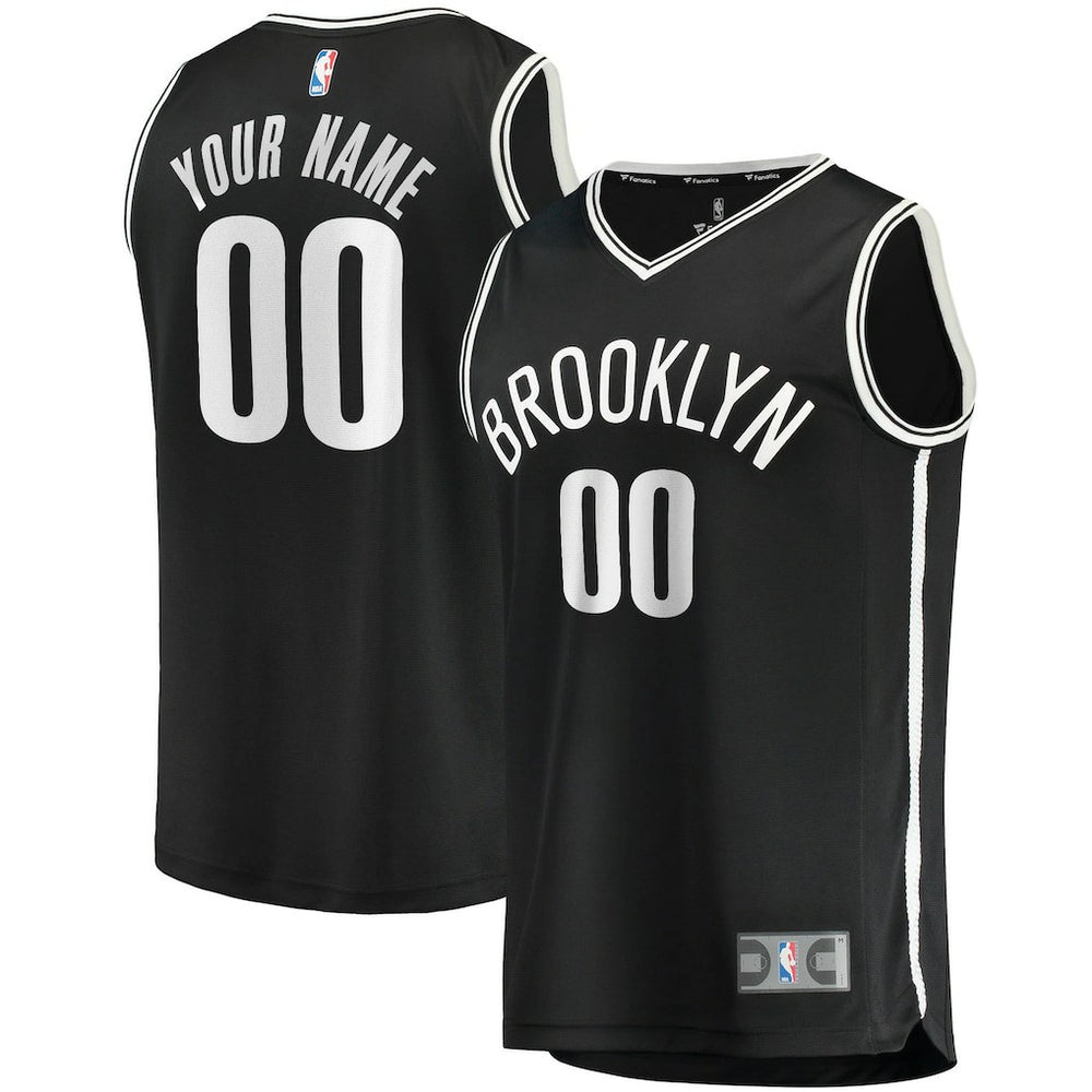 Brooklyn Nets Fast Break Custom Replica Jersey Black Icon Edition | Fanatics