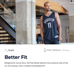 Brooklyn Nets Fast Break Custom Replica Jersey Black Icon Edition | Fanatics
