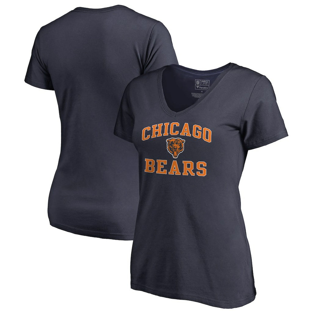 Chicago Bears Women's Vintage Collection Victory Arch V-Neck T-Shirt Navy