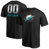 Miami Dolphins Personalized Midnight Mascot T-Shirt Black