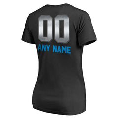 Carolina Panthers Women's Personalized Midnight Mascot T-Shirt Black