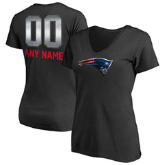 New England Patriots Women's Personalized Midnight Mascot T-Shirt Black