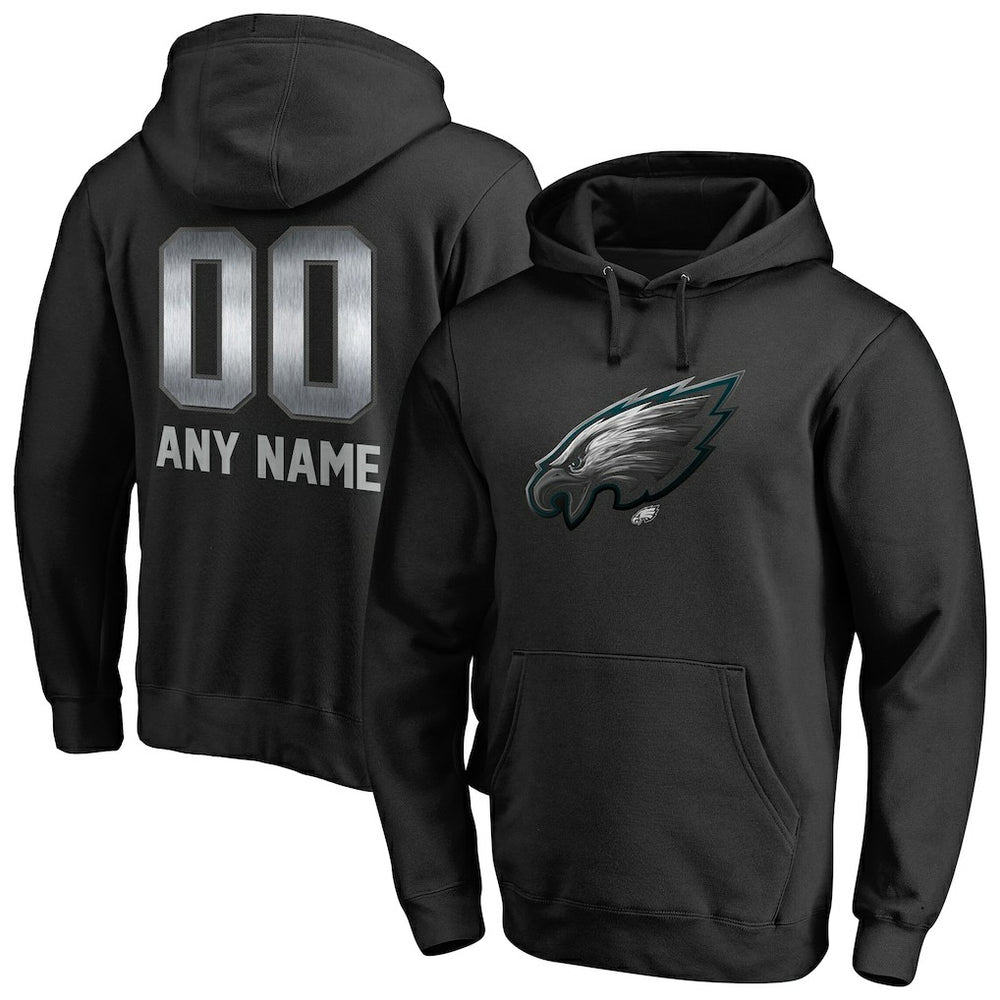Philadelphia Eagles Personalized Midnight Mascot Pullover Hoodie Black