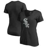 Chicago White Sox Women's Static Logo V-Neck T-Shirt - Black - MLB Online