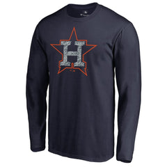 Houston Astros Static Logo Long Sleeve T-Shirt - Navy - MLB on Sale