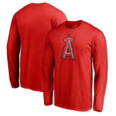 Los Angeles Angels Static Logo Long Sleeve T-Shirt - Red - MLB Sale