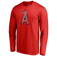 Los Angeles Angels Static Logo Long Sleeve T-Shirt - Red - MLB Sale