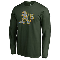 Athletics Static Logo Long Sleeve T-Shirt - Green - MLB Discount
