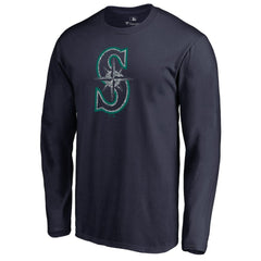Seattle Mariners Static Logo Long Sleeve T-Shirt - Navy - MLB on Sale