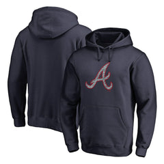 Atlanta Braves Static Logo Pullover Hoodie - Navy - MLB Discount