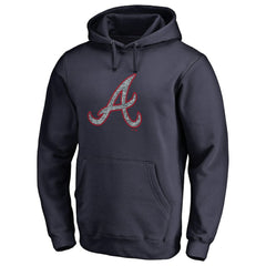 Atlanta Braves Static Logo Pullover Hoodie - Navy - MLB Discount