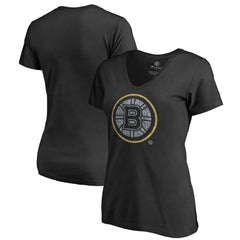 Boston Bruins Women's Static Logo V-Neck T-Shirt - Black - NHL 2926727