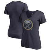 Buffalo Sabres Women's Static Logo V-Neck T-Shirt - Navy - NHL 2926728