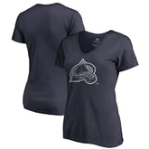 Colorado Avalanche Women's Static Logo V-Neck T-Shirt - Navy - NHL 2926732