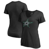 Dallas Stars Women's Static Logo V-Neck T-Shirt - Black - NHL 2926734