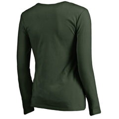 Minnesota Wild Women's Static Logo Long Sleeve V-Neck T-Shirt - Green - NHL 2926773