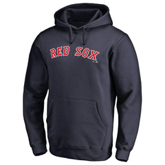 Boston Red Sox Official Wordmark Fitted Pullover Hoodie - Navy - MLB Sale