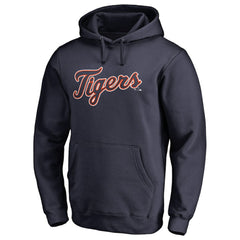 Detroit Tigers Official Wordmark Fitted Pullover Hoodie - Navy - MLB Lifestyle