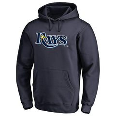 Tampa Bay Rays Official Wordmark Fitted Pullover Hoodie - Navy - MLB on Sale