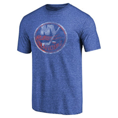 New York Islanders Throwback Vintage Logo Tri-Blend T-Shirt - Royal - NHL 2939509