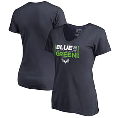 Seattle Seahawks Women's Alternate Team Logo V-Neck T-Shirt Navy