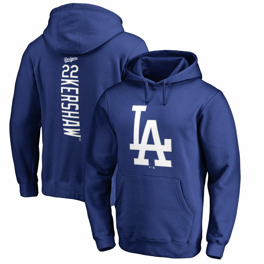 Clayton Kershaw Los Angeles Dodgers Backer Pullover Hoodie - Royal - MLB on Sale