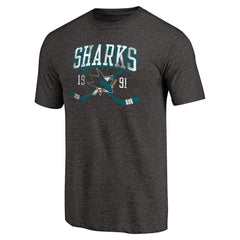 San Jose Sharks Vintage Collection Line Shift Tri-Blend T-Shirt - Black - NHL 2953231