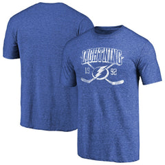 Tampa Bay Lightning Vintage Collection Line Shift Tri-Blend T-Shirt - Heathered Blue - NHL 2953233