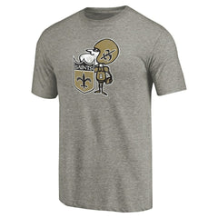 New Orleans Saints Throwback Logo Tri-Blend T-Shirt Ash
