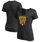 Pittsburgh Penguins Women's Fan Favorite Team Slogan V-Neck T-Shirt - Black - NHL 2970647