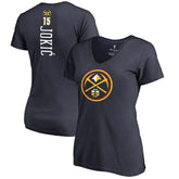 Nikola Jokic Denver Nuggets Women's Team Backer Name & Number V-Neck T-Shirt Navy