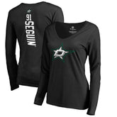 Tyler Seguin Dallas Stars Women's Backer Name & Number Slim Fit Long Sleeve V-Neck T-Shirt - Black - NHL 2975476