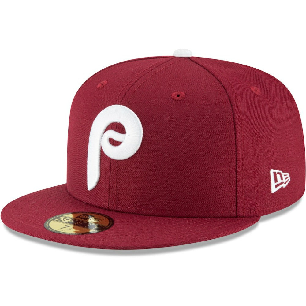 Philadelphia Phillies New Era Cooperstown Collection Wool 59FIFTY Fitted Hat - Maroon - New Era on Sale