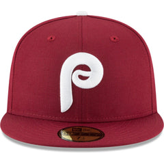 Philadelphia Phillies New Era Cooperstown Collection Wool 59FIFTY Fitted Hat - Maroon - New Era on Sale