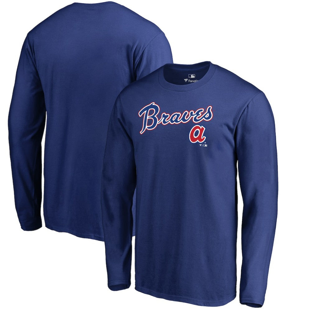 Atlanta Braves Cooperstown Collection Wahconah Long Sleeve T-Shirt - Royal - MLB Discount