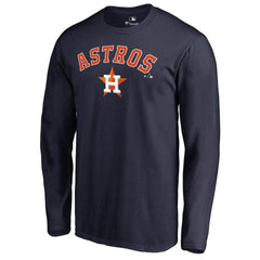 Houston Astros Team Lockup Long Sleeve T-Shirt - Navy - MLB Lifestyle