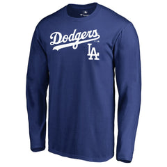 Los Angeles Dodgers Team Lockup Long Sleeve T-Shirt - Royal - MLB Online