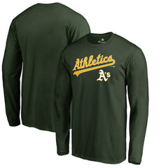 Athletics Team Lockup Long Sleeve T-Shirt - Green - MLB Discount