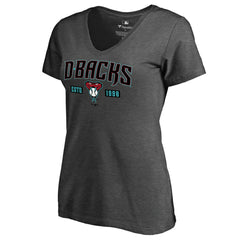 Arizona Diamondbacks Women's Hometown Collection Snakeskin V-Neck T-Shirt - Heathered Gray - MLB Discount