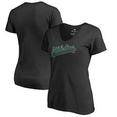 Athletics Women's Hometown Collection Turn Back The Clock V-Neck T-Shirt - Black - MLB Lifestyle