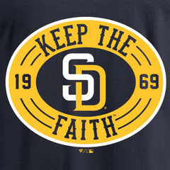 San Diego Padres Hometown Collection Keep the Faith Long Sleeve T-Shirt - Navy - MLB Discount
