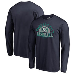 Seattle Mariners Hometown Collection Cascadia Long Sleeve T-Shirt - Navy - MLB Sale