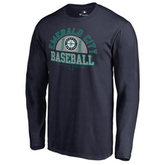 Seattle Mariners Hometown Collection Cascadia Long Sleeve T-Shirt - Navy - MLB Sale