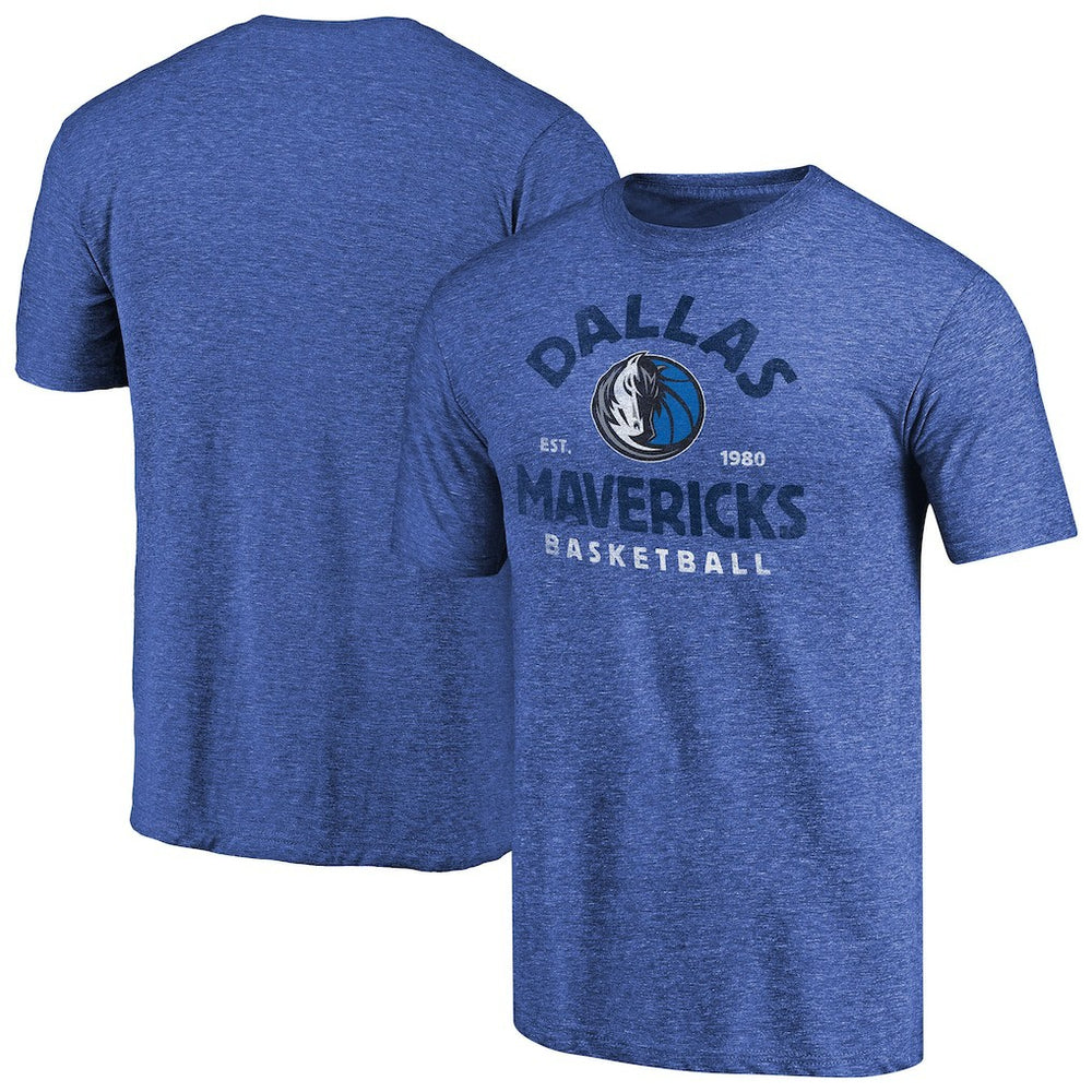 Dallas Mavericks Vintage Arch Tri-Blend T-Shirt Royal