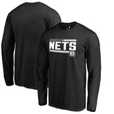 Brooklyn Nets Onside Stripe Long Sleeve T-Shirt Black