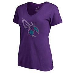 Charlotte Hornets Women's X-Ray Slim Fit V-Neck T-Shirt Purple